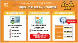 Fortunaカジノかで出金する前におさえておきたいポイント