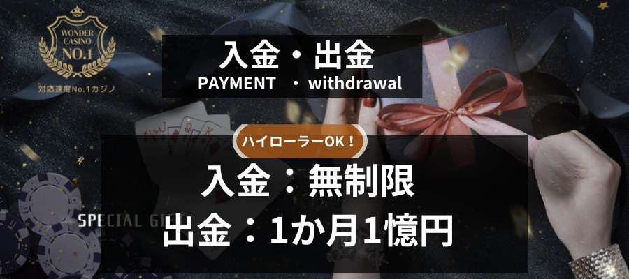 ワンダーカジノの入金・出金