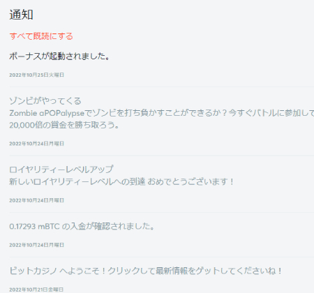 ビットカジノ初回入金ボーナス申請6
