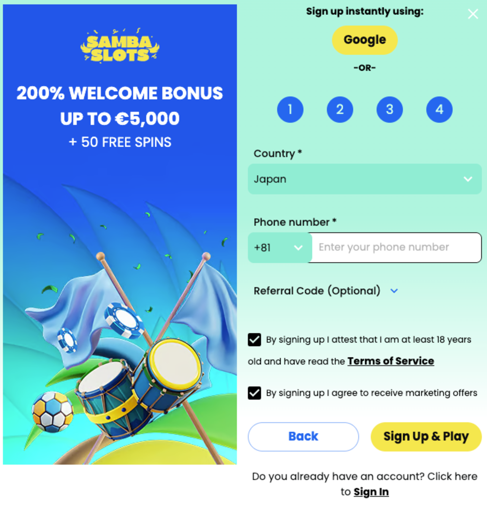 STEP4：電話番号の登録と利用規約