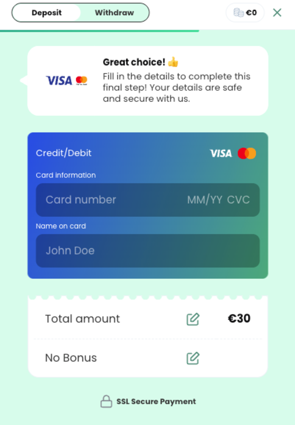 カード情報を入力します