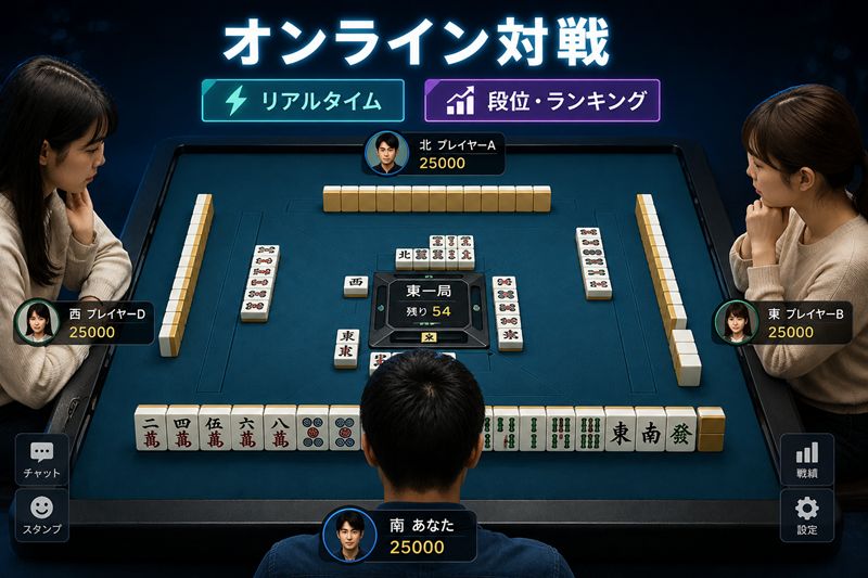 オンライン対戦ができる無料麻雀